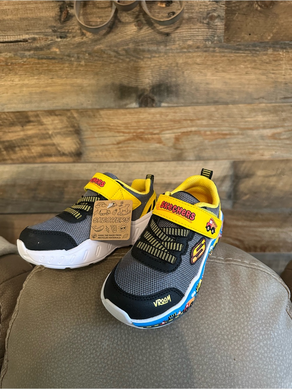 Skechers toddler boy Gray, Yellow & Blue Vroom Sneakers